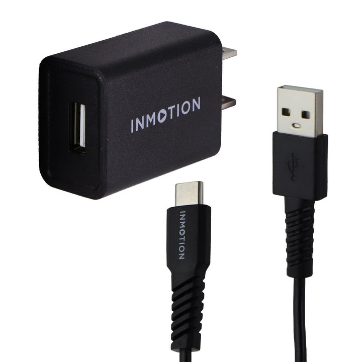 InMotion USB Wall Adapter + (3.3-Ft) USB-C Charge/Sync Cable - Black Image 1