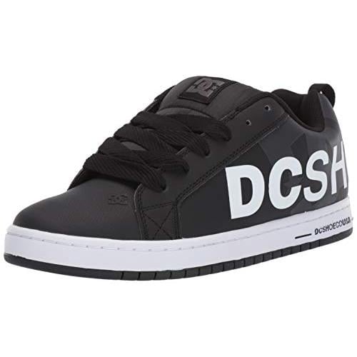 DC Shoes Mens Court Graffik SE Shoes White/Black/White Print - 300927-WBW WHITE/BLACK/WHITE PRINT Image 1