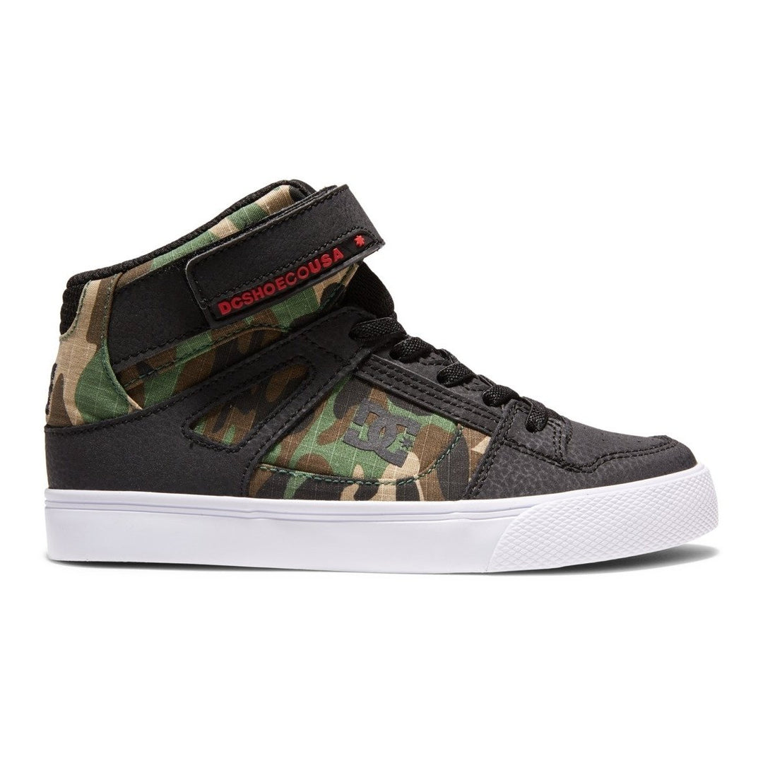 DC Shoes Kids Pure High Elastic Lace High-Top Shoes Black Camo - ADBS300324-BLO Black Camo Image 1