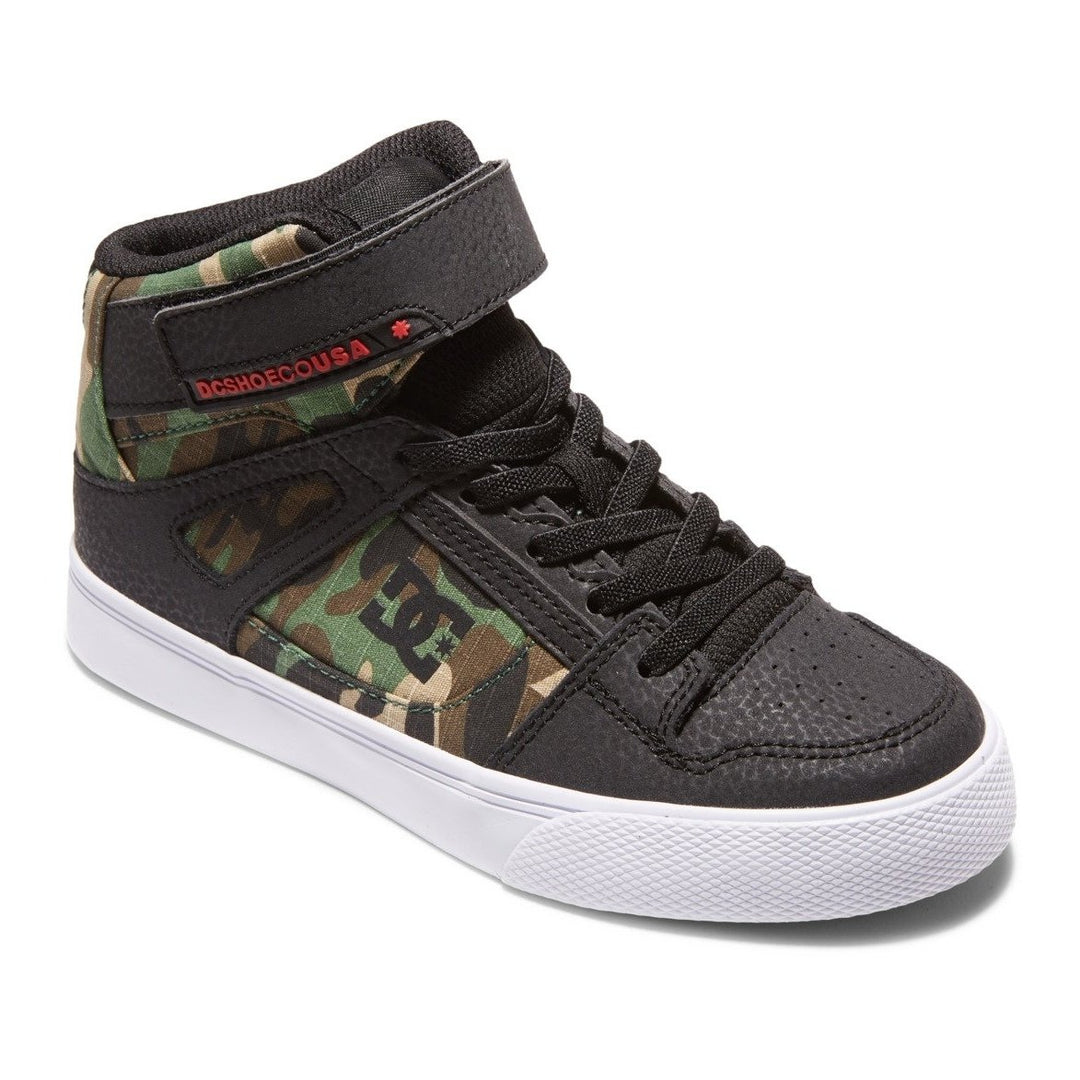 DC Shoes Kids Pure High Elastic Lace High-Top Shoes Black Camo - ADBS300324-BLO Black Camo Image 2