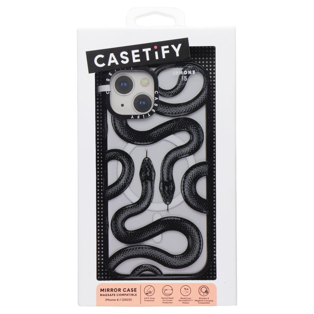 Casetify Impact Series Case for MagSafe for iPhone 15 - Black Kingsnake Image 1