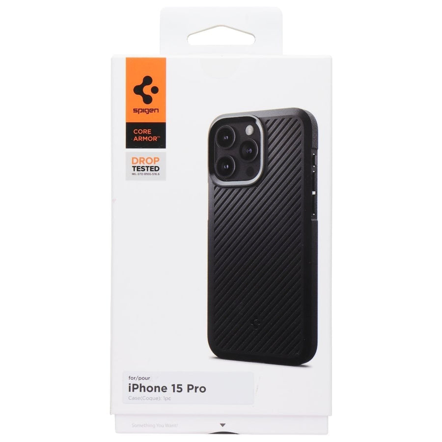 Spigen Core Armor Phone Case for iPhone 15 Pro - Black Image 1