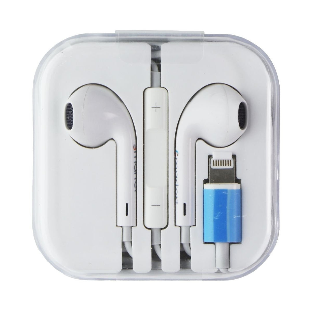 Smarter Wired Lightning 8-Pin Headphones - White Image 1