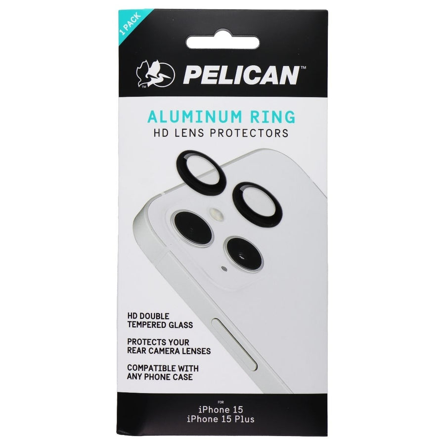 Pelican Aluminum Ring HD Lens Protectors for iPhone 15/15 Plus - Black Image 1