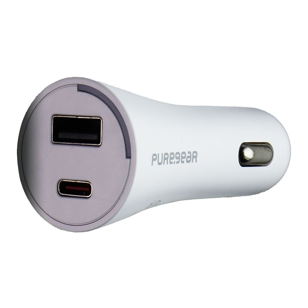 Pure Gear Light Speed 42W Dual Port USB-C + USB-A Car Charger - White Image 1