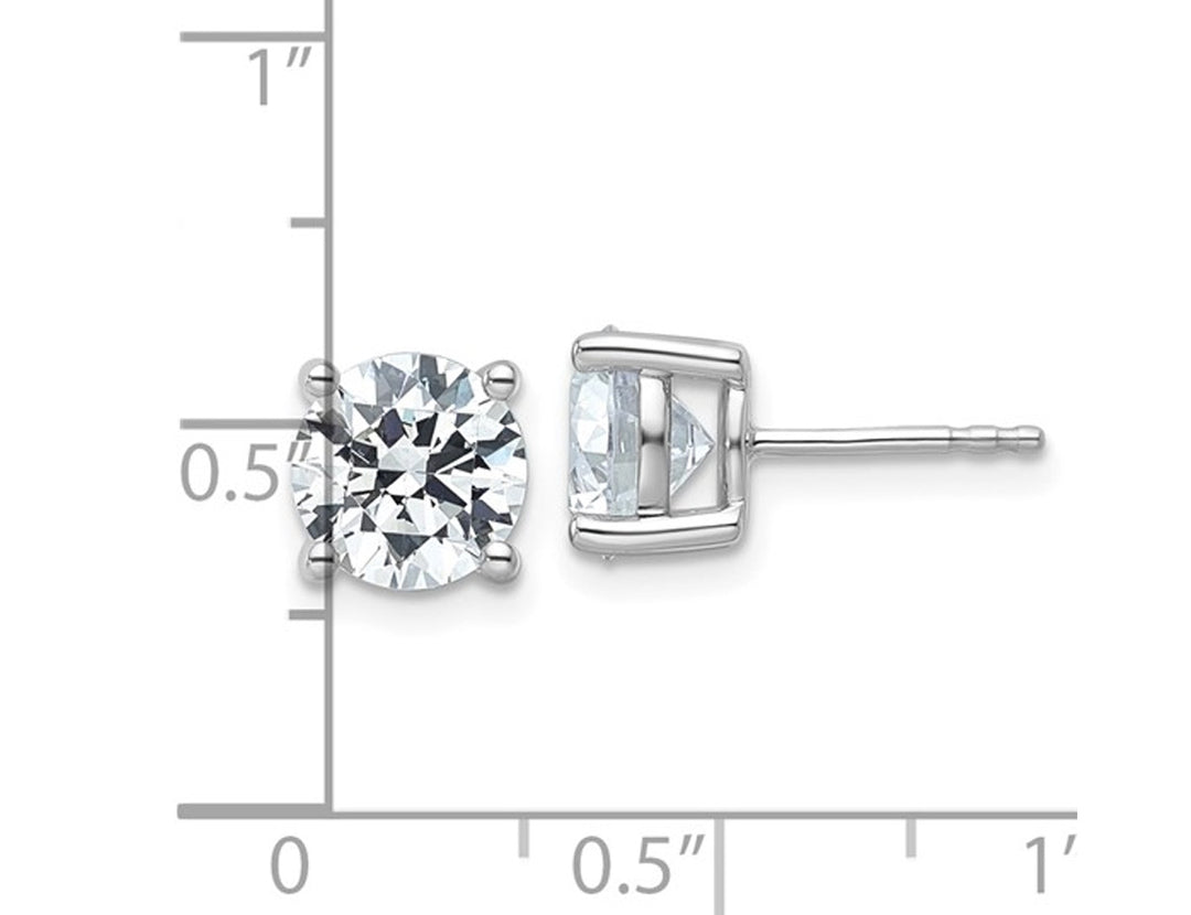 3.00 Carat (ctw SI1-Si2G-H) Lab Grown Diamond Solitaire Stud Earrings in 14K White Gold Image 3