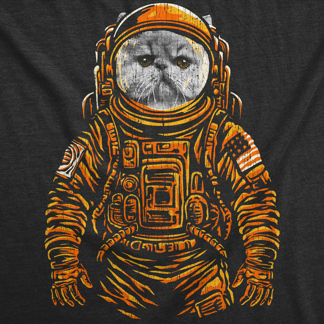 Mens Funny T Shirts Space Kitty Cool Astronaut Kitten Graphic Tee For Men Image 2