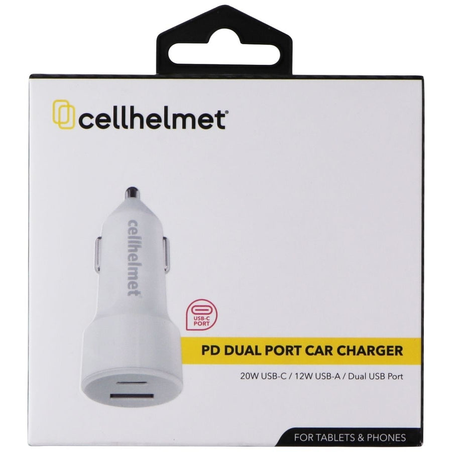 Cellhelmet PD Dual Port (20W USB-C / 12W USB-A) Car Charger -White Image 1