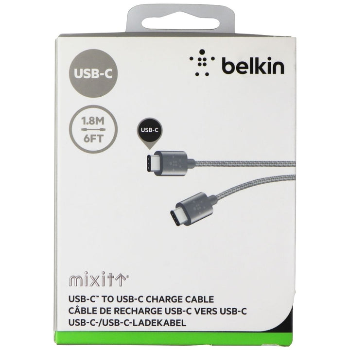 Belkin mixit USB-C to USB-C 6ft Gray Braided Cable Image 1