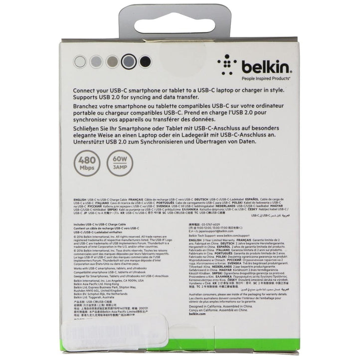 Belkin mixit USB-C to USB-C 6ft Gray Braided Cable Image 3