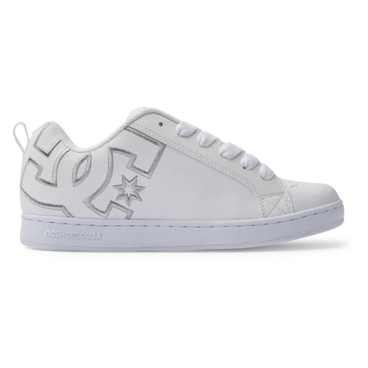 DC Shoes Womens Court Graffik Shoes White/M Silver - 300678-WM5 WHITE/M SILVER Image 1