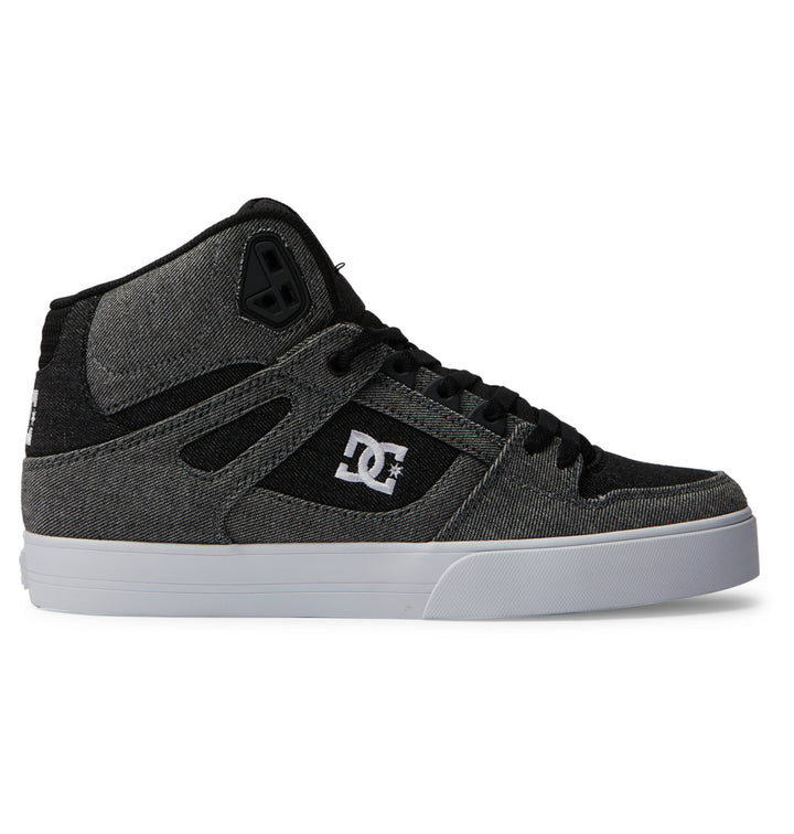 DC Shoes Mens Pure Cupsole High-Top Shoes Black Denim - ADYS400046-BDM BLACK DENIM Image 1