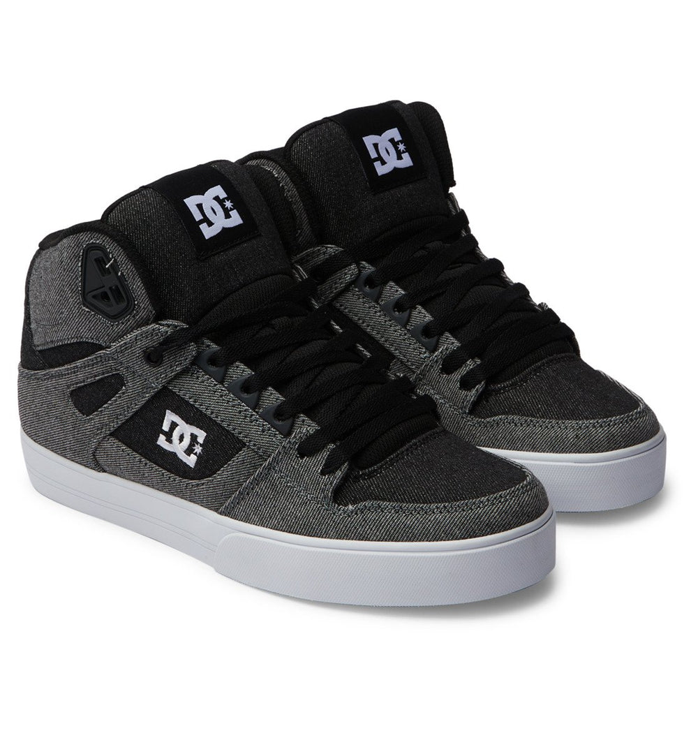 DC Shoes Mens Pure Cupsole High-Top Shoes Black Denim - ADYS400046-BDM BLACK DENIM Image 2