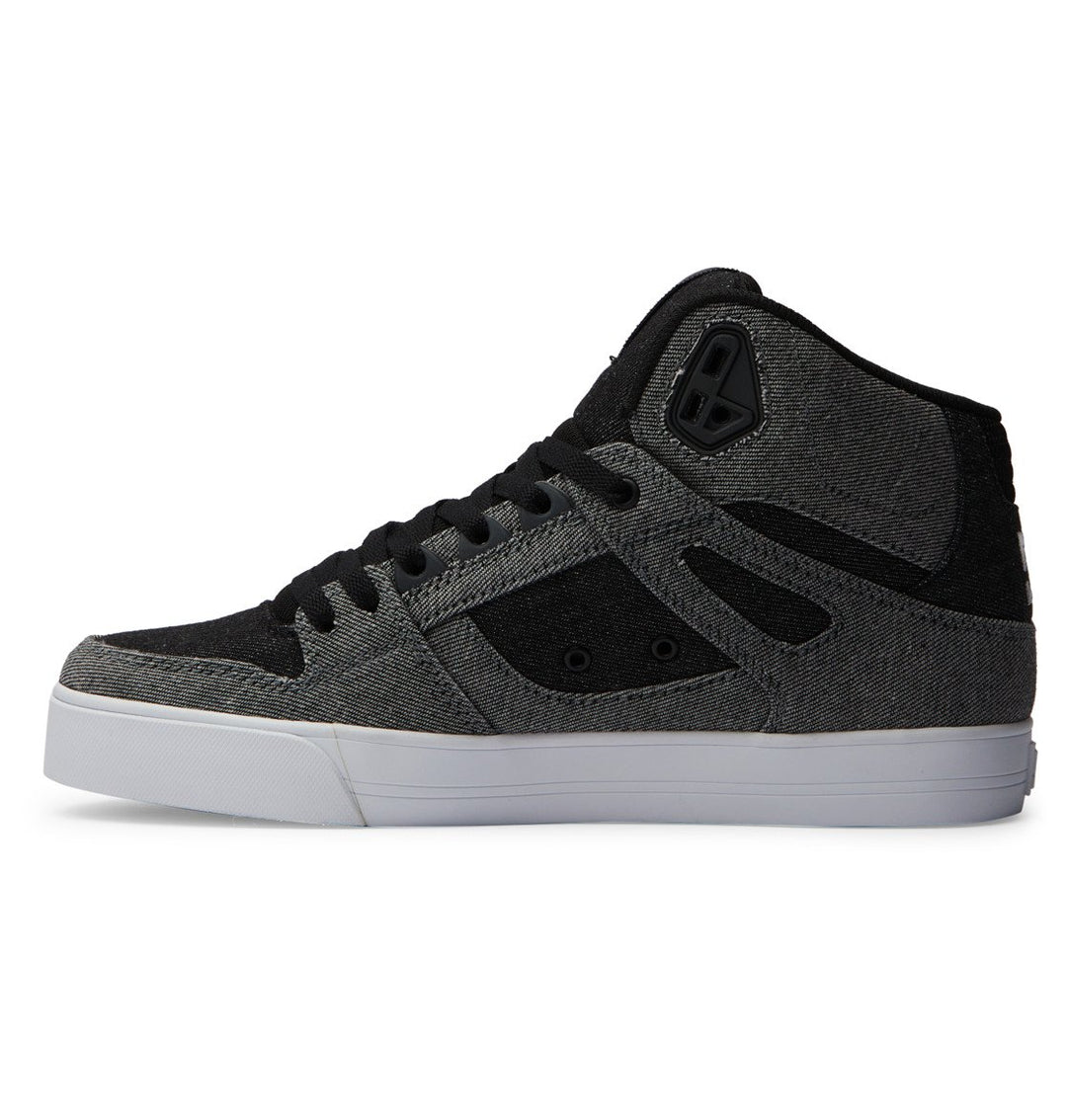 DC Shoes Mens Pure Cupsole High-Top Shoes Black Denim - ADYS400046-BDM BLACK DENIM Image 3