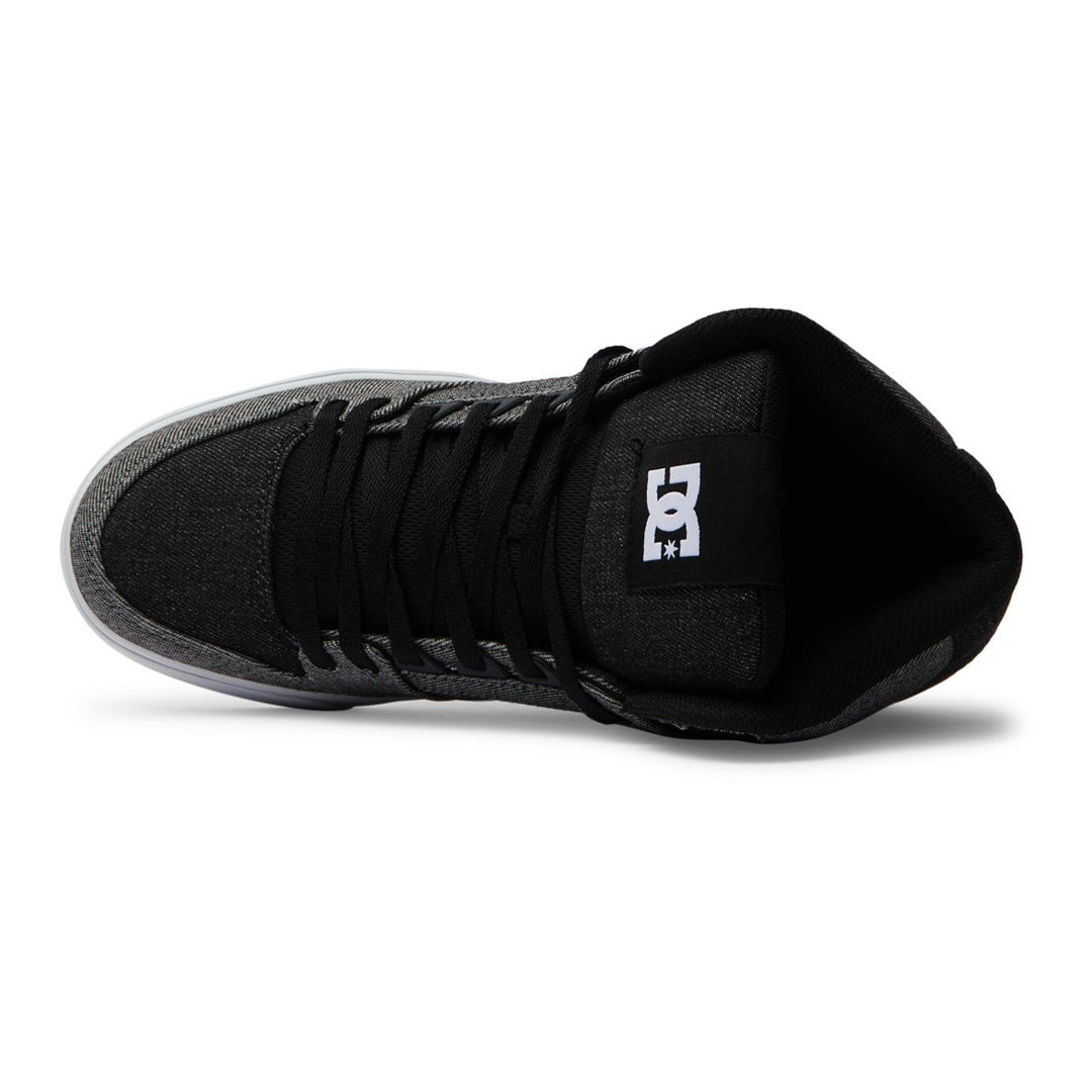 DC Shoes Mens Pure Cupsole High-Top Shoes Black Denim - ADYS400046-BDM BLACK DENIM Image 4