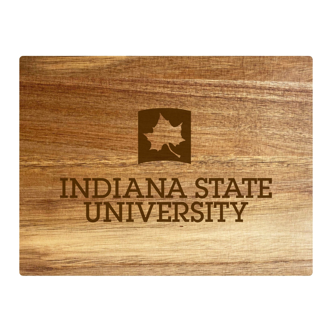 Indiana State University Small 8" x 6" Engraved Acacia Wooden Cutting Board Image 1