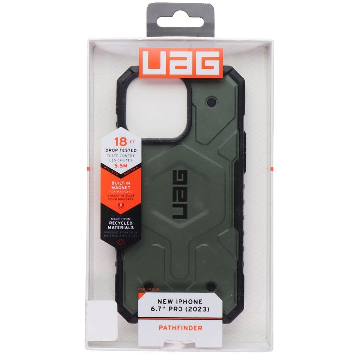 UAG Pathfinder Case for MagSafe for Apple iPhone 15 Pro Max - Olive Drab Image 1