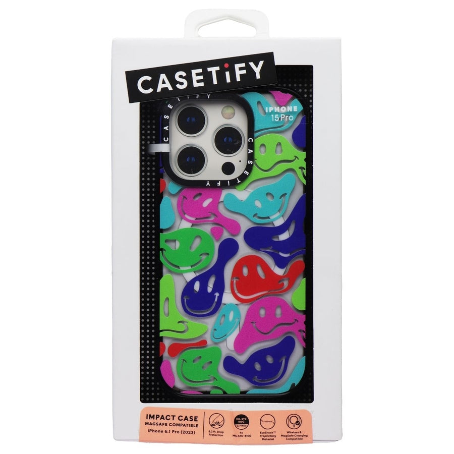 CASETiFY Impact Case for MagSafe for iPhone 15 Pro - Acid Smiles Multicolor Image 1