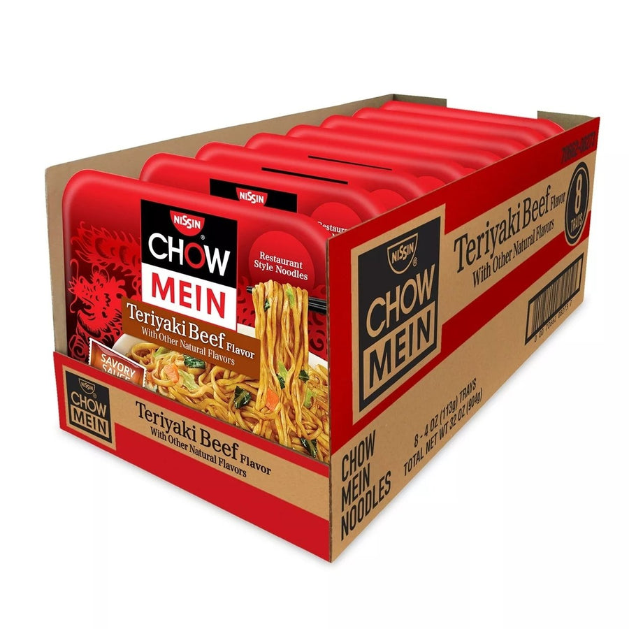 Nissin Chow Mein Noodles Teriyaki Beef 4 Ounce (8 Count) Image 1