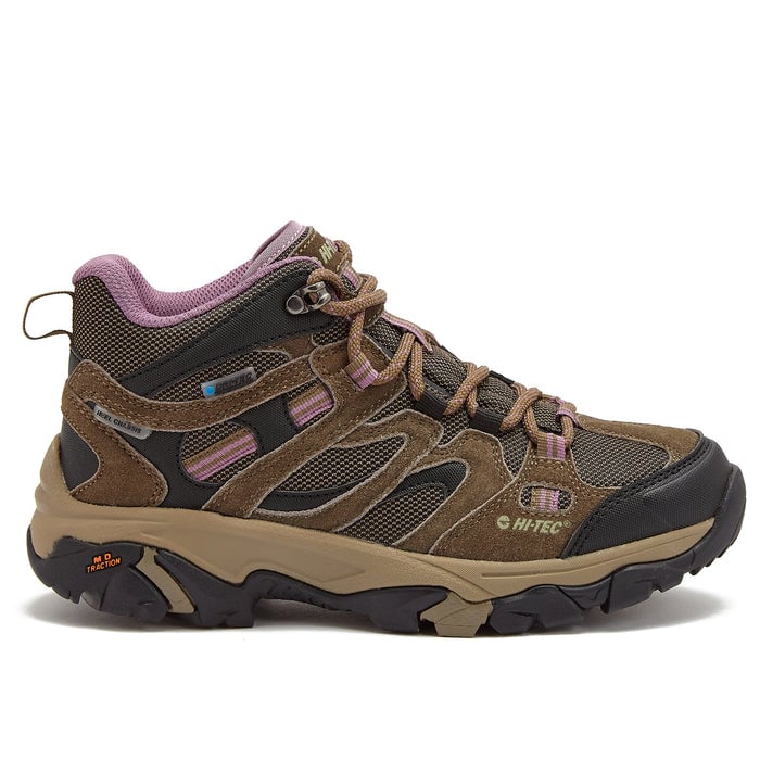 Hi-Tec Womens Apex Lite Mid Waterproof Boots Smokey Brown Grape Size 8-M T8089TJT Image 1