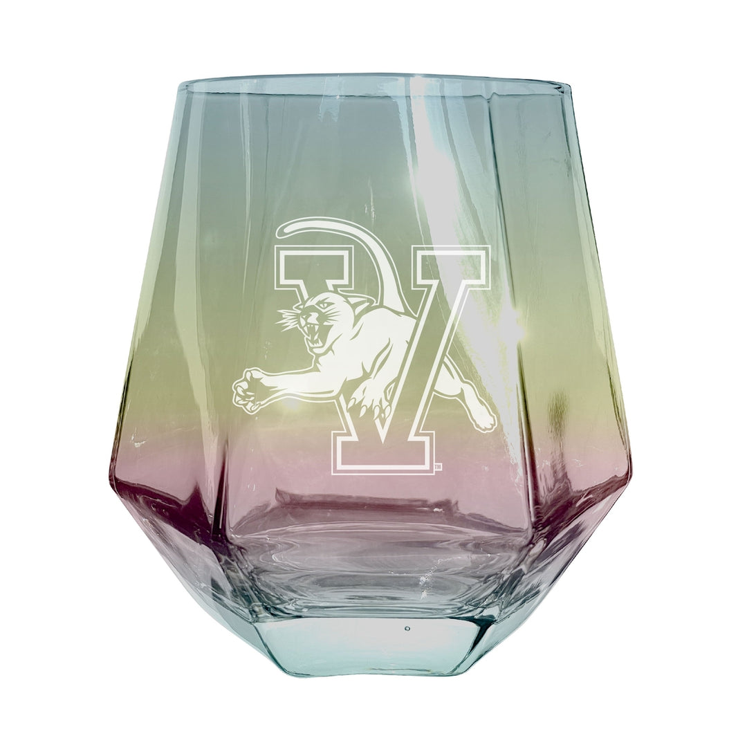 Vermont Catamounts Etched Diamond Cut Stemless 10 ounce Wine Glass Image 3