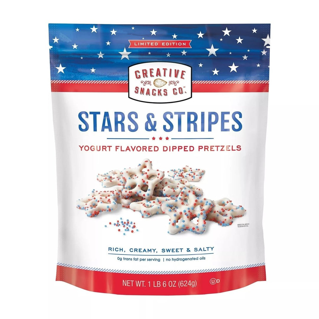 Creative Snacks Co. Stars and Stripes Yogurt Flavored Dipped Pretzels22 Ounce Image 1