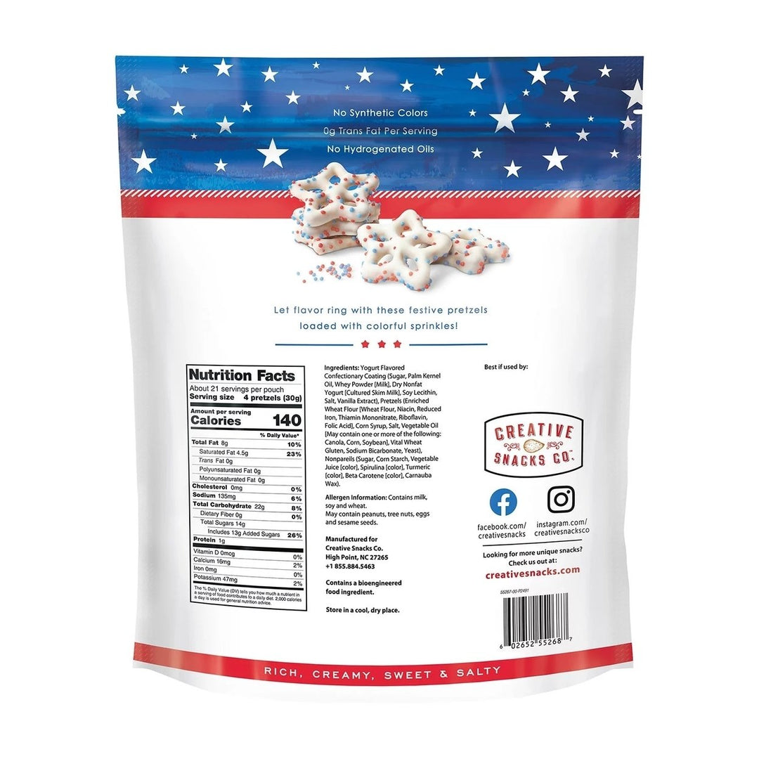 Creative Snacks Co. Stars and Stripes Yogurt Flavored Dipped Pretzels22 Ounce Image 2