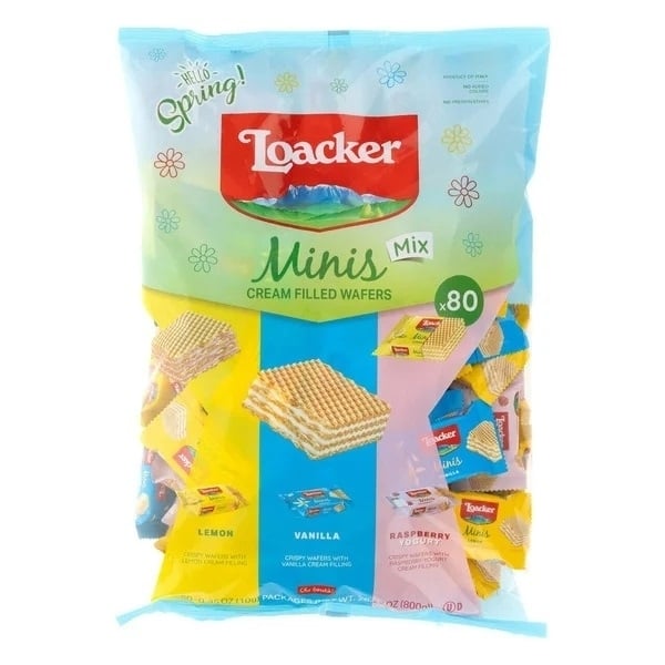 Loacker Cream Filled Wafer Minis Mix Lemon/Raspberry 28.22 Ounce Image 1