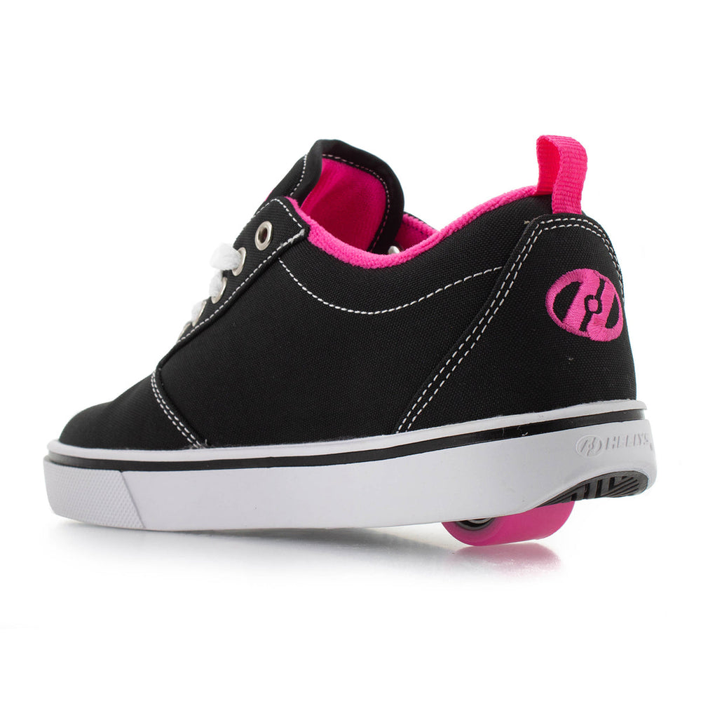 HEELYS Kids Pro 20 Wheeled Shoes Black White Pink Canvas Size 3 HE100760H Image 2