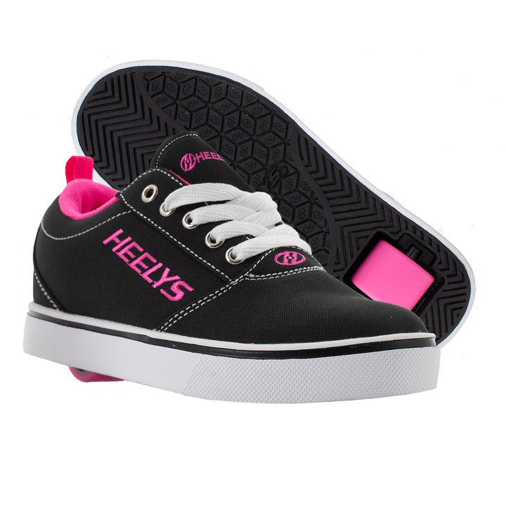 HEELYS Kids Pro 20 Wheeled Shoes Black White Pink Canvas Size 3 HE100760H Image 4