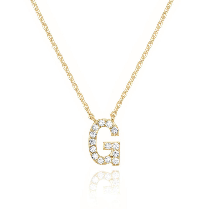 14k Yellow Gold Plated Initial G Pendant Necklace Created Diamond Jewelry Image 1