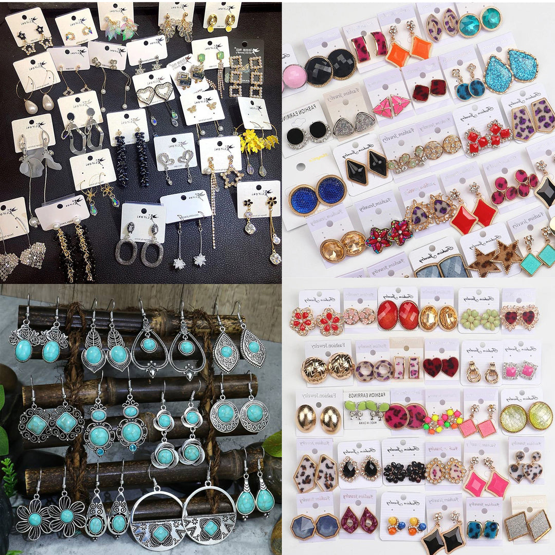 60 Pcs Random Mixed JewelryMystery Surprise BagIncluding Differernt Style Earrings Rings Bracelets or Necklaces MEH Image 4