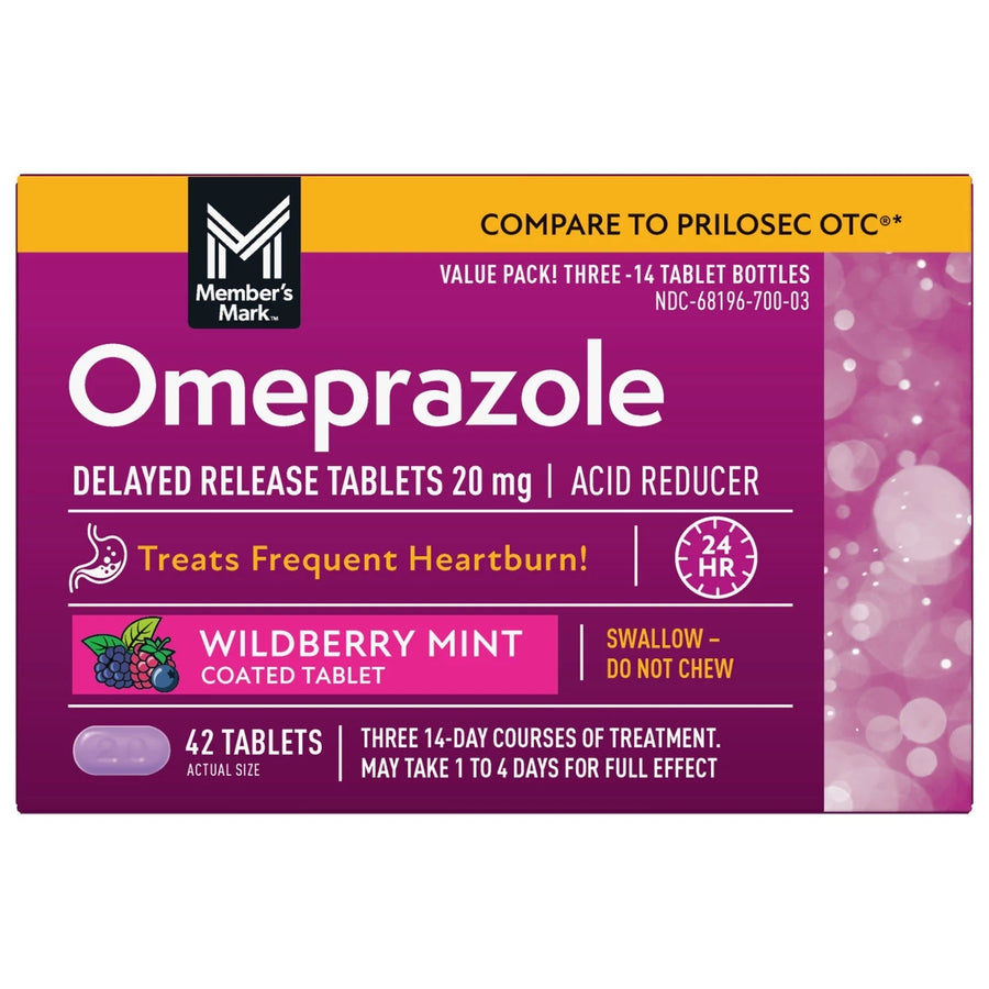 Members Mark Omeprazole Delayed Release Tablets20 mg42 Count Image 1