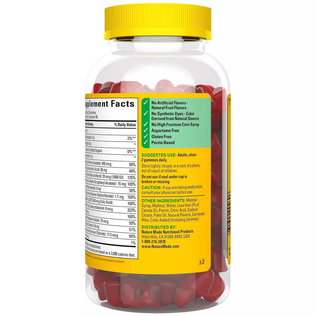 Nature Made Zero Sugar Multivitamin Gummies 190 Count Image 3