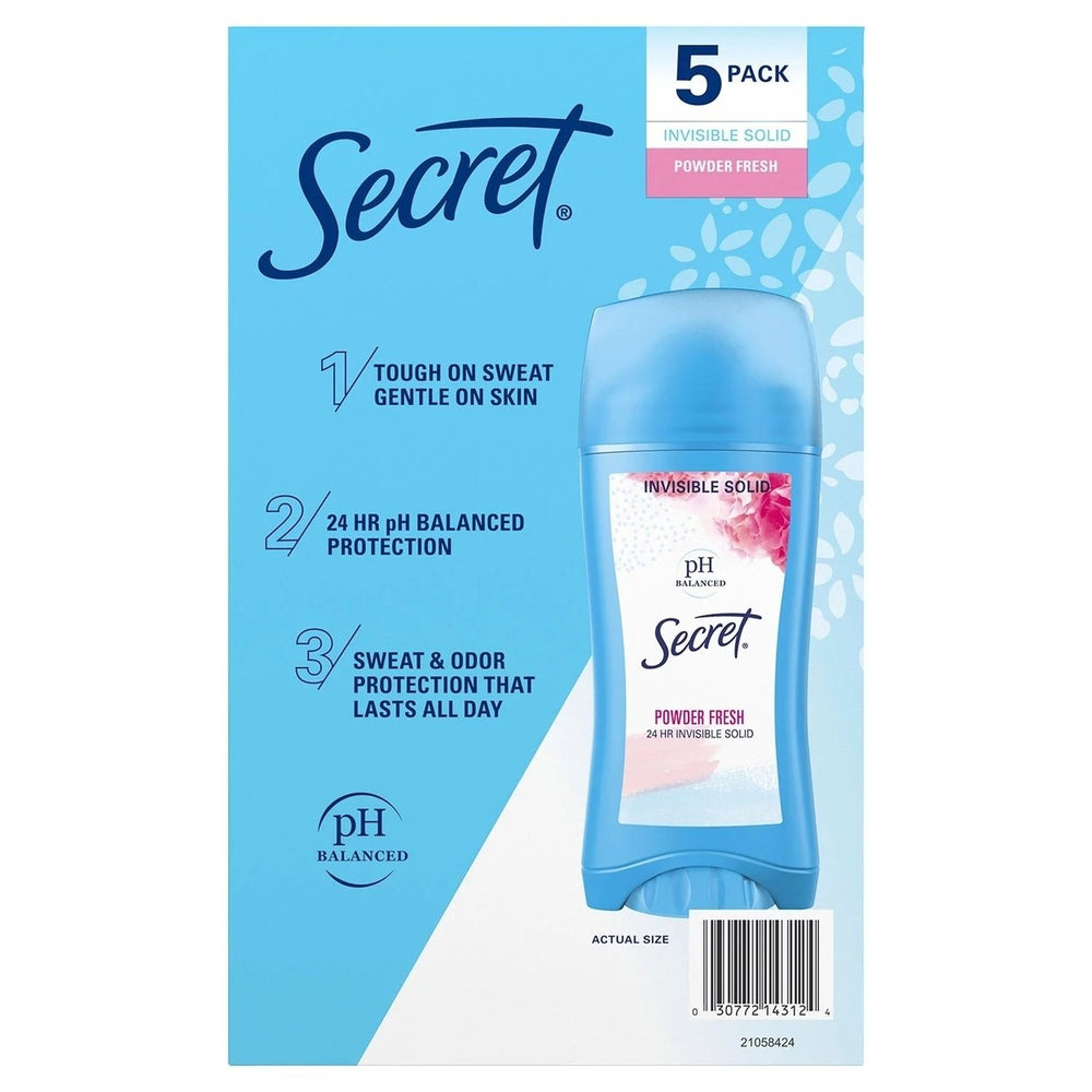 Secret Invisible Solid Antiperspirant and Deodorant Powder Fresh 2.6 Oz (5 Ct) Image 2