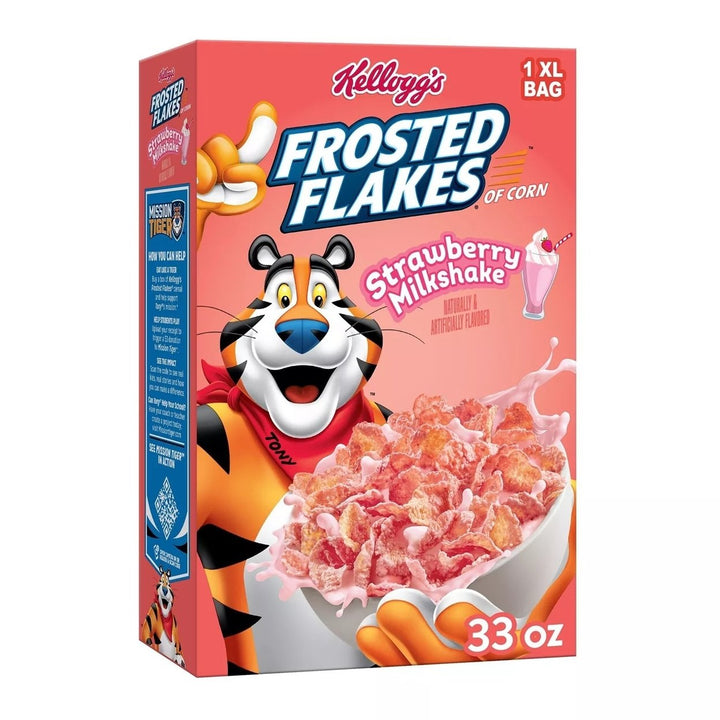 Kelloggs Frosted Flakes Cereal Strawberry Milkshake33 Ounce Image 1