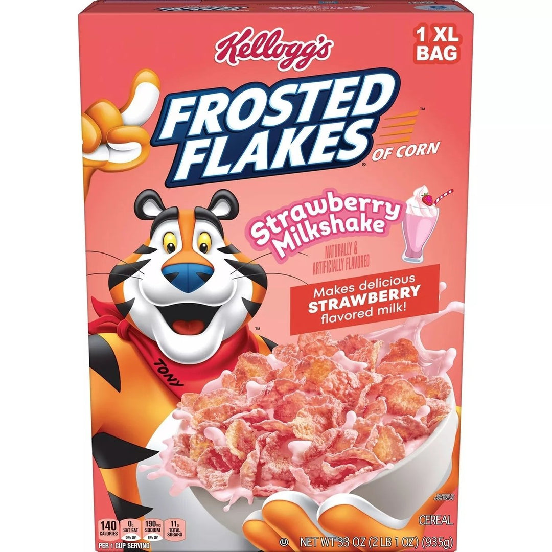 Kelloggs Frosted Flakes Cereal Strawberry Milkshake33 Ounce Image 2