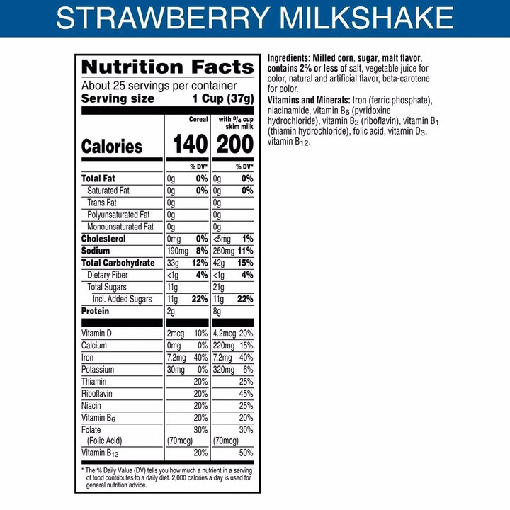 Kelloggs Frosted Flakes Cereal Strawberry Milkshake33 Ounce Image 3