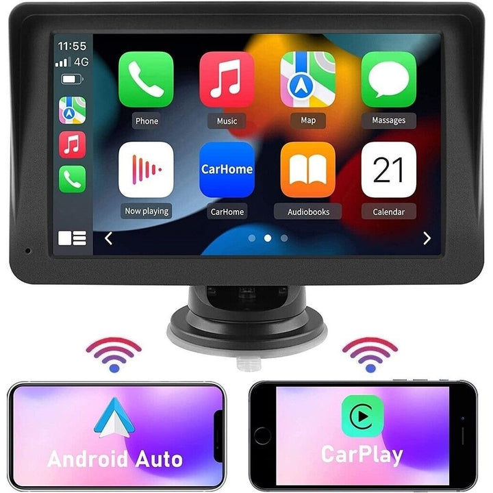 7 Inch Portable Radio Wireless Touch Screen Apple Carplay and Android Auto For Car Image 1