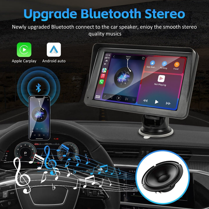 7 Inch Portable Radio Wireless Touch Screen Apple Carplay and Android Auto For Car Image 9