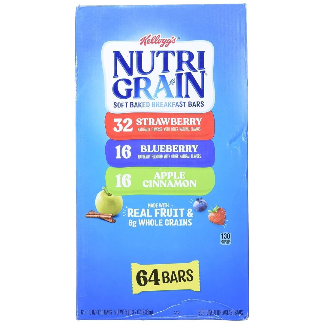 Kelloggs Nutri-Grain Soft Baked Breakfast Bar Variety Pack 1.3 Ounce 64 Count Image 3