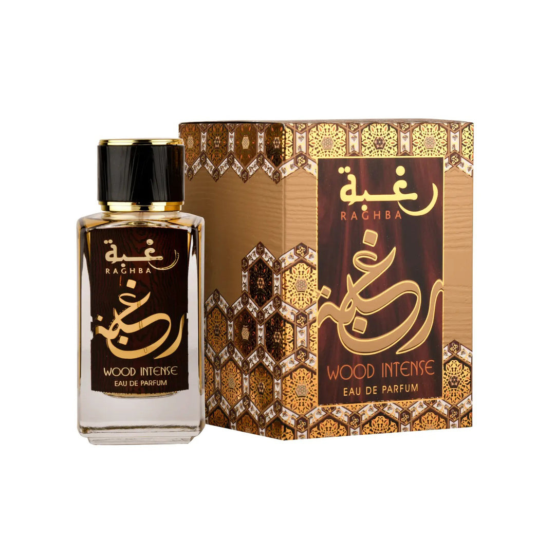 Raghba Wood Intense Lattafa EDP Spray 3.4 oz Mens Fragrance Oud Amber Musk Image 1