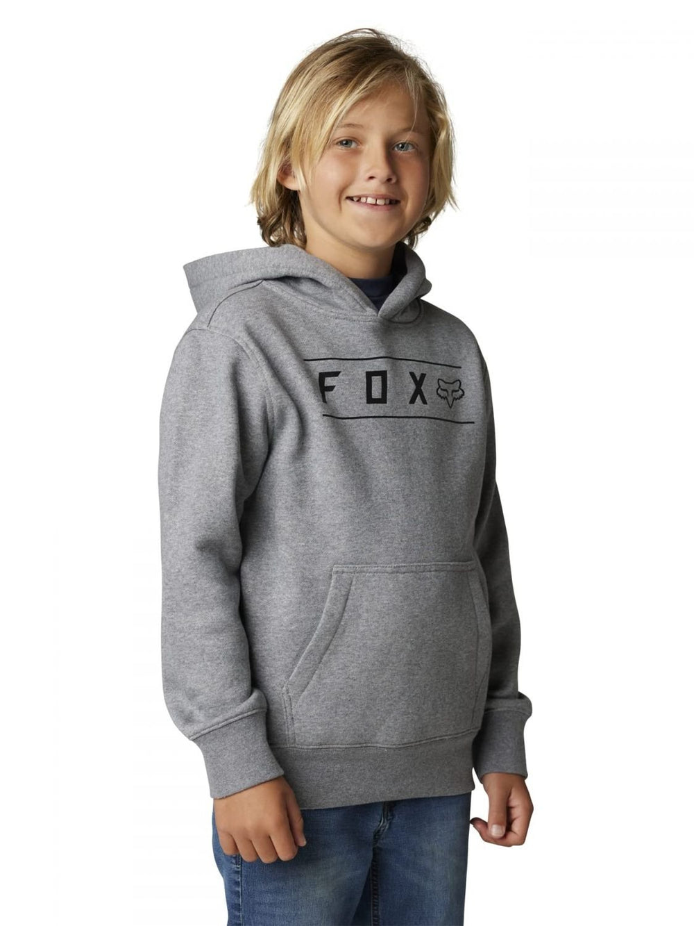 Fox Racing Youth Pinnacle Pullover Fleece Heather Graphite Size Kids 10-12 Image 2