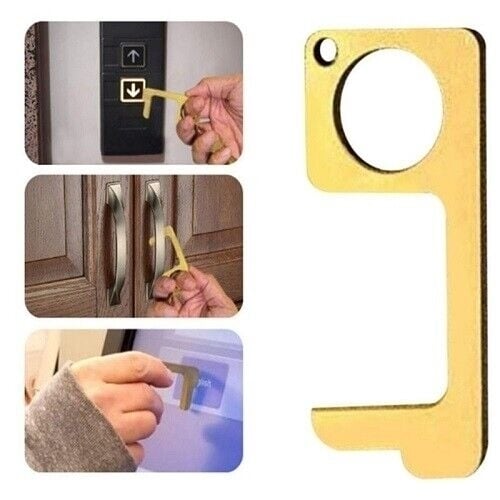 4-Pack Germ Free Key Set Gold Silver Hands-Free Tool for Touchless Access Image 4