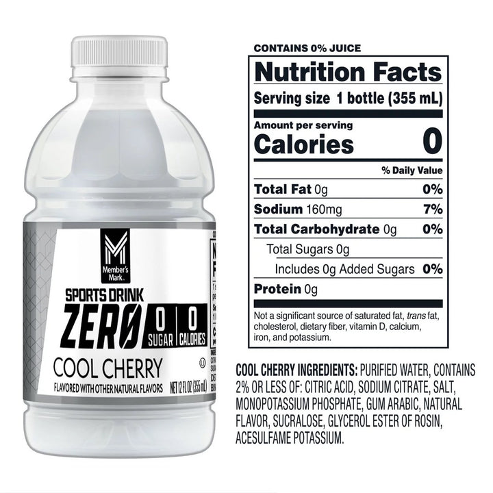 Members Mark Sports Drink Zero 12 Fluid Ounce (Pack of 24) Image 3