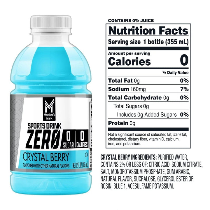 Members Mark Sports Drink Zero 12 Fluid Ounce (Pack of 24) Image 4