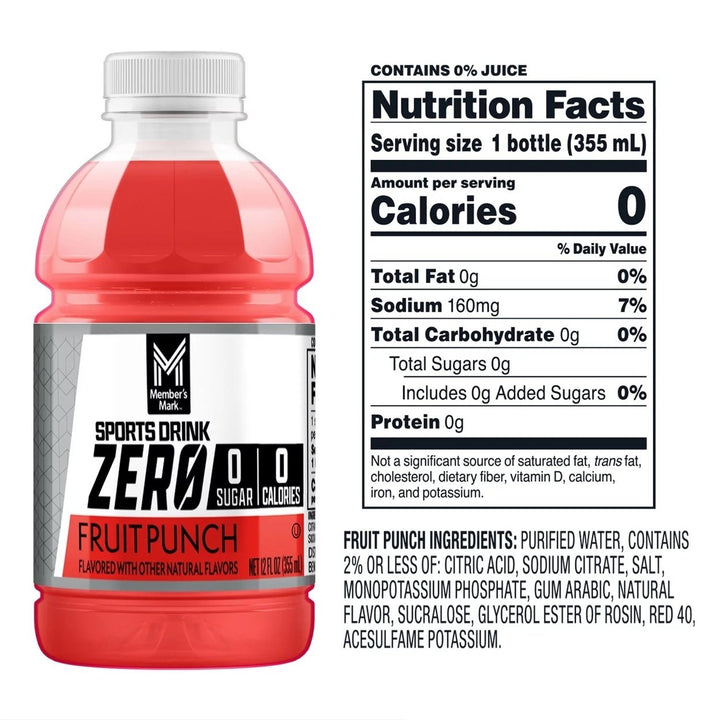 Members Mark Sports Drink Zero 12 Fluid Ounce (Pack of 24) Image 4