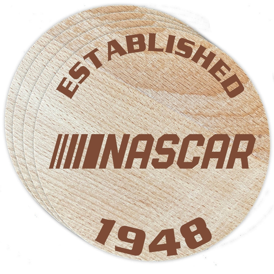 NASCAR Officially Licensed Customizable Wood Coaster Engraved 4-Pack Image 1