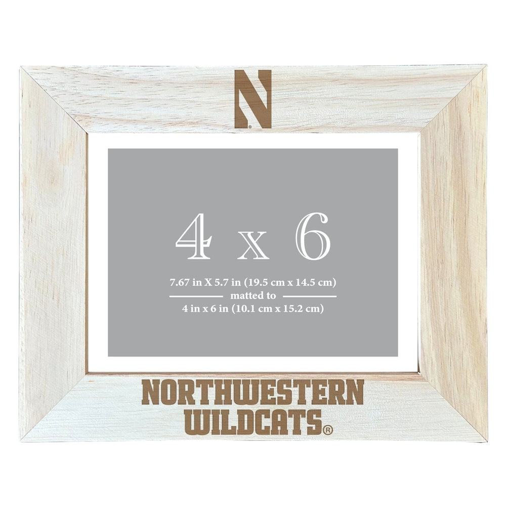 Northwestern University Wildcats Wooden Photo Frame Matted to 4 x 6 Inch Image 2