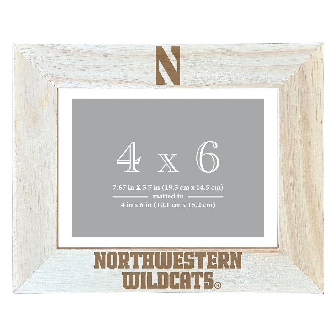 Northwestern University Wildcats Wooden Photo Frame Matted to 4 x 6 Inch Image 2